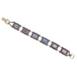 A silver enamel bracelet by Turner & Simpson,