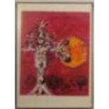 Graham Sutherland, poster, organic form on red background, 24ins x 18ins (D)