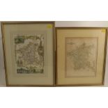 Two 19th century maps of Worcestershire, by Cary and Schmollinger