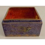 A Wedgwood lustre box, of square form, decorated with flying humming bird and flying geese