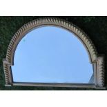 A gilt framed over mantel mirror, with gadrooned edge, overall size 33ins x 50ins