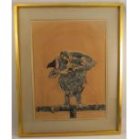 Graham Sutherland, limited edition print, 63/70, The Blue Owl, 26ins x 19ins (D) - Good condition