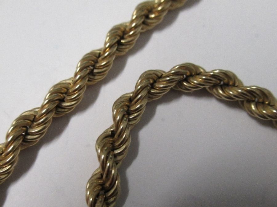 A 9 carat gold hollow rope chain, 41.5cm long, 7.4g gross - Image 2 of 3