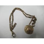 A 9 carat gold Albert and medallion, gross weight 16gms