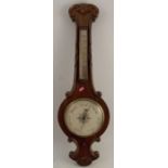 A 19th century rosewood banjo barometer, height 35ins