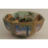 A Wedgwood Fairyland lustre Dana panelled bowl, designed by Daisy Makeig-Jones, decorated with
