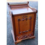 A late 19th century mahogany purdonium, with moulded drop flap raised on square bracket feet,