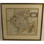 Map of Worcestershire, by Robert Morden, 14.5ins x 16.5ins