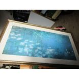 A large print, of an Impressionist painting, 25ins x 56ins