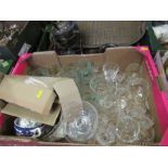 Box of sundry china and glass, to include flatware, etc.