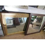 A gilt frame mirror, together with an oak frame mirror, and other mirrors
