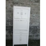 A mid 20th century painted larder cupboard, width 29ins x height 72ins x depth 15ins