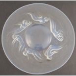 A Lalique Calypso, or water nymphs, charger, circa 1930, diameter 10.75ins - Minor scuffs to the