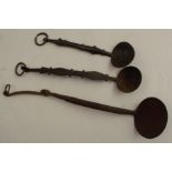 Three Cote D'Ivoire Senufo forged iron spoons