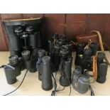 A collection of binoculars, to include Lieberman & Gortz, Samsung, Karl Heitz, Zeise, etc.