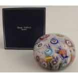 A Baccarat paperweight, decorated animals and millefiori, and dated 1847, diameter 7.5cm, height 5.