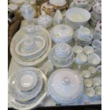 A six person Wedgwood Dolphins pattern dinner and tea service, complete, including covered tureen,
