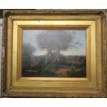A 19th century oil on canvas, landscape with trees, 12ins x 16ins