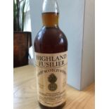 A bottle of Highland Fusilier 8 years old pure malt finest Scotch whisky