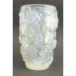 A Lalique Raisons vase, of tapering form, with moulded decoration, height 6.25ins - Minor scuffs