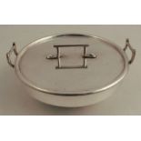 A silver plated covered cauldron bowl, Hukin and Heath, design no. 2228, possibly designed by