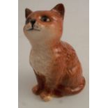 A Beswick model, of a seated cat, height 4ins - Good condition