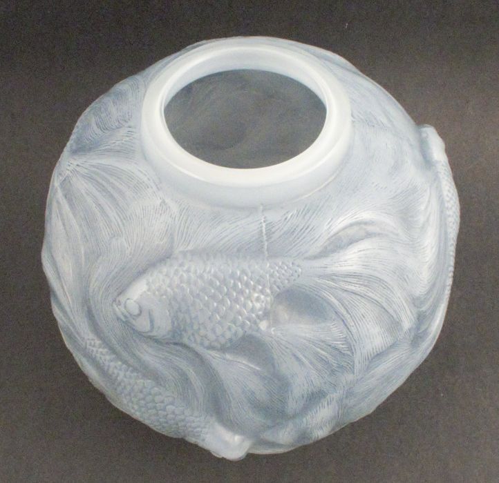 A Lalique Formose vase, decorated with fishes to the spherical form, diameter 6.5ins - Minor - Image 2 of 5