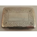 A George III silver snuff box, with engine-machined floral border, having a gilt wash interior,