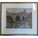 Horace Mann Livens, watercolour, Richmond Bridge Evening, 11.25ins x 14.25ins, signed and dated '05