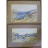 Fred Tucker, two watercolours, one of a river scene and one a rural scene, 1928, 13ins x 20ins and