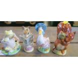 Four Beswick Beatrix Potter figures, all with lustre backstamps, Jemima Puddleduck, Tailor of