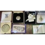A collection of jewellery and a Royal Mint crown
