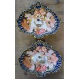 A pair of Royal Crown Derby oval dishes, decorated in the Imari palette, maximum diameter 7ins