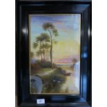 A Wright, pair of oil on boards, landscapes, 15ins x 9.5ins and 10ins x 15ins