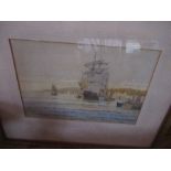 A D Bell, watercolour, Off Penzance, 9.5ins x 14ins