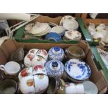 Two boxes of sundry china, to include Royal Worcester Evesham, Japanese bowls, and Doulton examples,