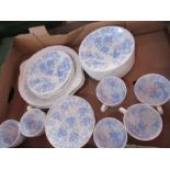 A collection of Royal Worcester blue and white patterned teaware