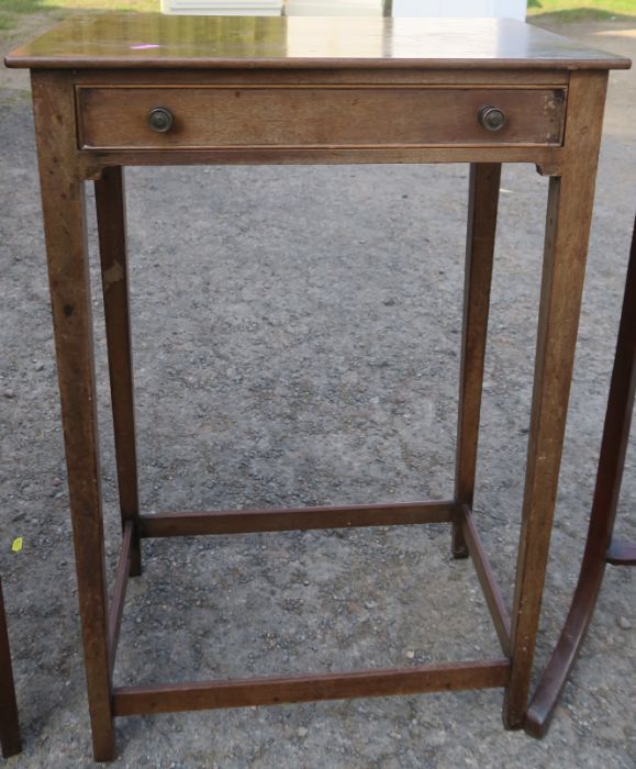 A pair of mahogany sidetables, fitted with a drawer, 19ins x 12.5ins, height 28ins, together with - Image 2 of 2