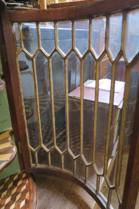 A 19th century hanging corner cupboard, with astragal glazed door, opening to reveal fitted - Image 4 of 4