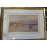 J F Supple, watercolour, beach scene, 8ins x 13.5ins