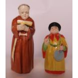 Two Royal Worcester candle snuffers, modelled as the Monk and Mandarina, restored - Mandarina has