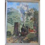 A Terence Cuneo print, railway scene, 31ins x 23ins