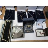 A collection of silver and other jewellery, to include two fashion watches
