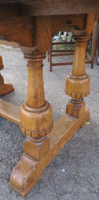 An oak drawer leaf dining table, 63ins x 36ins, height 30ins - Image 2 of 2