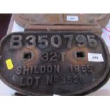 Three wrought iron train plates