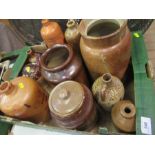 A collection of stoneware bottles and storage jars, (10 in total),