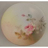 A Royal Worcester comport, decorated with roses, af, diameter 9ins - Cracked