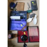 A group of medical related items, to include medicine spoons, bottles, instruments etc