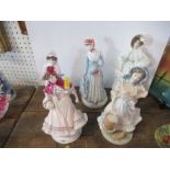 Five Royal Worcester figures of ladies