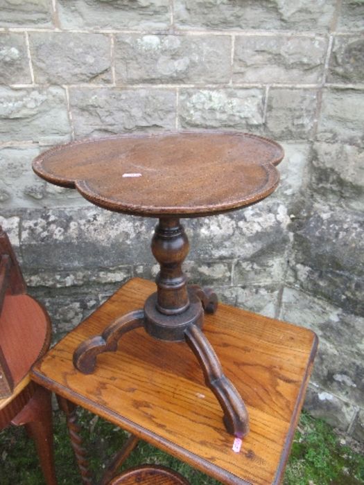 A collection of occasional tables, to include wine table, circular table, antique style trefoil - Image 2 of 6